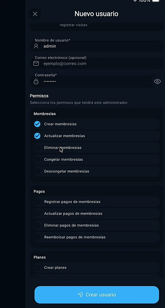 Permisos de membresías